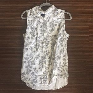 Floral Black and White Shirt